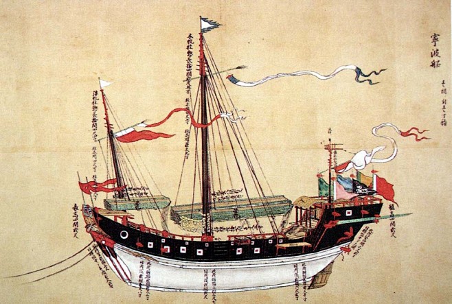 研究古代东亚船只的绝好资料:《唐船之图》..._历史研究吧_百度贴吧