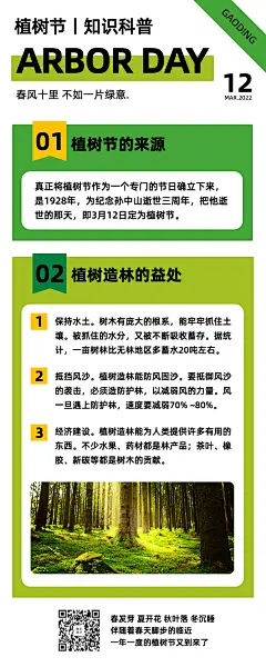 植树节知识科普环保绿色公益