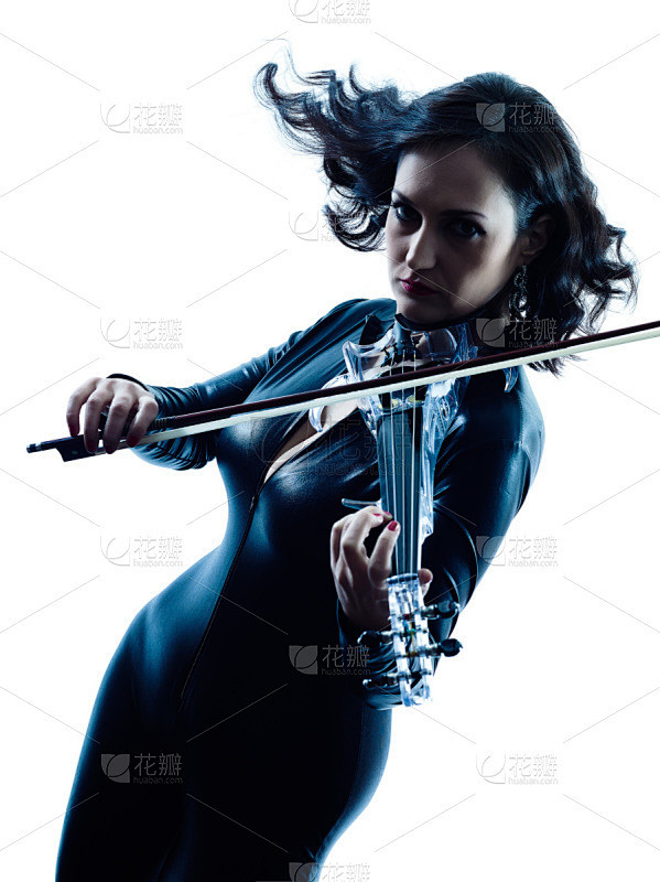小提琴手,女人,分离着色,垂直画幅,美人...