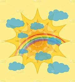 天空和云彩剪纸艺术旗帜矢量插图