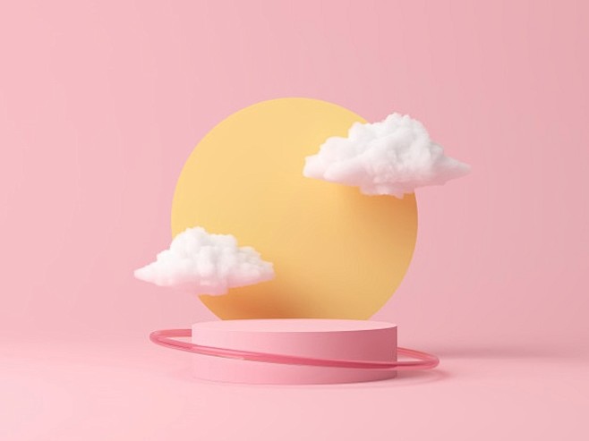 抽象背景，产品显示的场面。 3D渲染