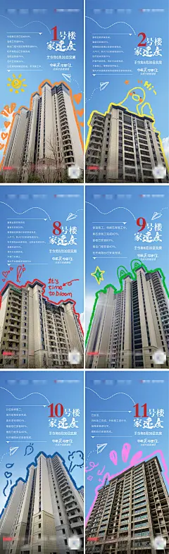 地产工程进度创意涂鸦系列海报-源文件