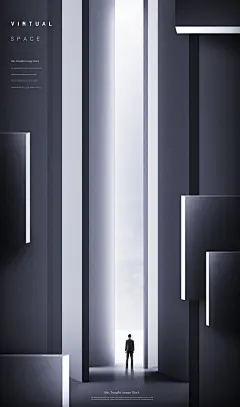 创意虚拟空间大气未来建筑背景商务海报源文件国外psd模板ps素材