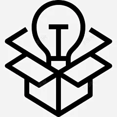 跳出框框思考灯泡创意图标 页面网页 平面电商 创意素材