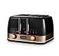 New York Collection 4 Slice Toaster Black Bronze