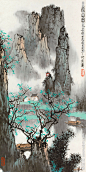 白雪石山水   国画 水墨 山