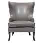 Stephen Wing Faux Leather and Wood Chair