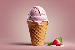 彩色甜筒冰淇淋球冰淇淋摄影图片