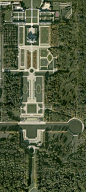 Aerial view of the gardens at Vaux Le Vicomte designed by Le…