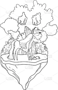 可爱的,童话故事,独角兽,地形,华丽的,小马,自然美,小的,动物,问候