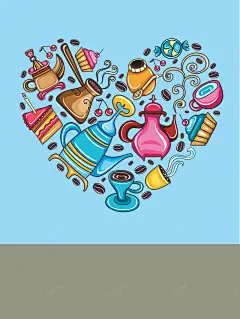 小清新手绘美食图标菜单矢量背景高清素材 海报 免费下载 页面网页 平面电商 创意素材