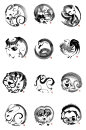 12生肖水墨插画-众图网