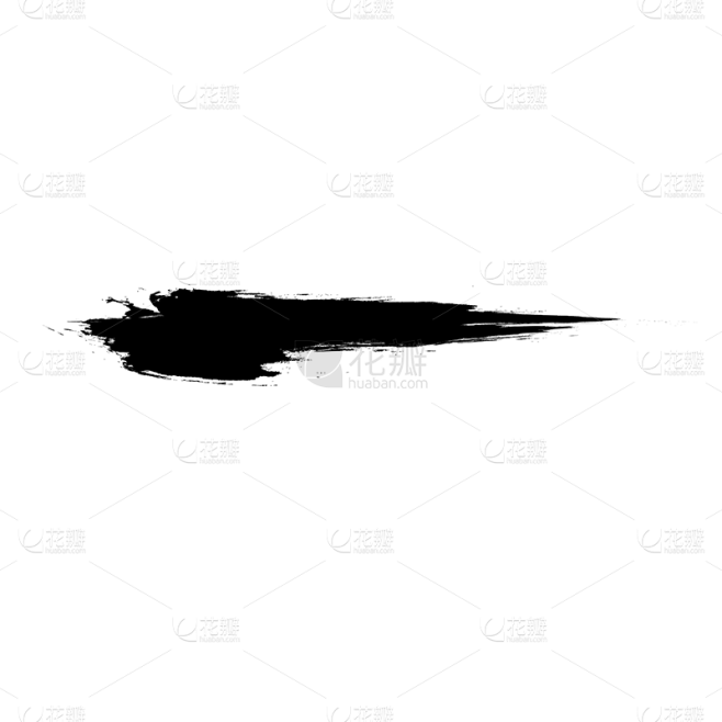 水墨风黑白画笔元素贴纸