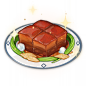 Tianshu Meat : Tianshu Meat is a food that the player can cook. The recipe for Tianshu Meat is obtainable from Ms. Yu for reaching Reputation Level 7 in Liyue. Depending on the quality, Tianshu Meat increases all party members' Physical DMG by 25/35/45% a