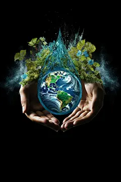 手捧植物幼苗绿色环保节能宣传摄影图