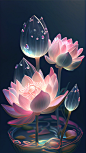 摄图网_402432927_手绘梦幻荷花数字艺术（非企业商用）
