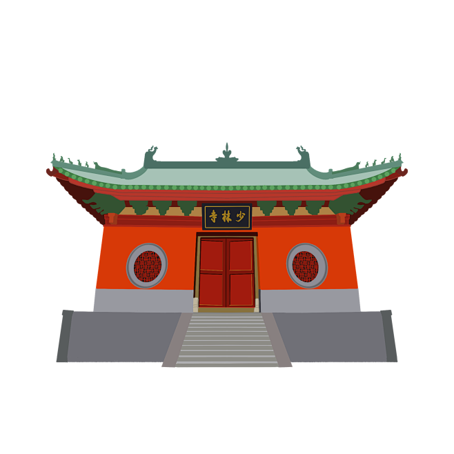 摄图网_401452203_手绘少林寺（非企业商用）图片_元素png图片素材-花瓣网