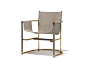 Armchair with armrests in metal and leather U by Paolo Castelli_2