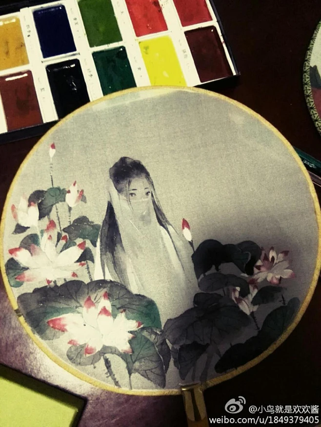 画扇子~-花瓣网