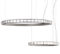AURA - Italamp : Lampada a sospensione in metallo con finitura in argento satinato, diffusori in vetro krek trasparente. Disponibile in varianti dimensionali e cromatiche. Catalogo Moderno Incanto.