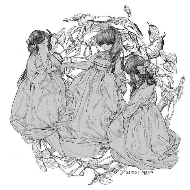 华丽的少女线稿，Twi：LEmon89H...