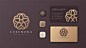 Luxury abstract golden flower logo design with business card Premium Vector