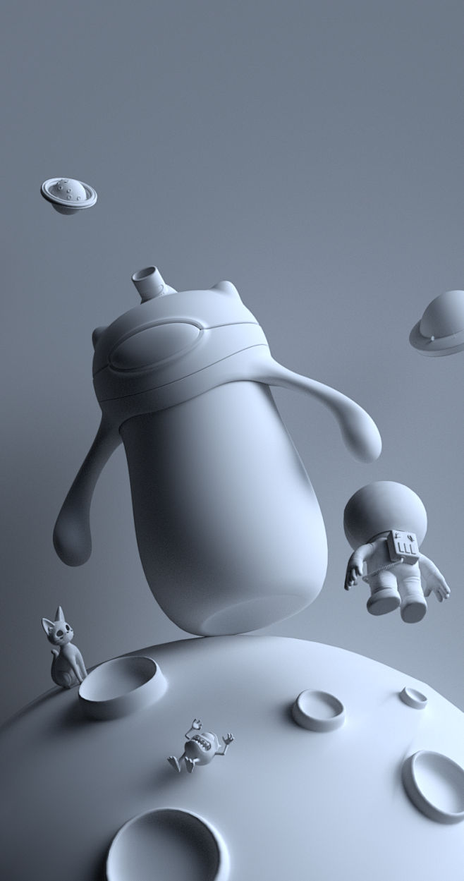 c4d建模/儿童水杯/月球