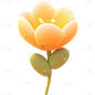通用软3D立体彩色淡黄色花朵花卉元素贴纸