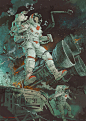 General 1417x1996 astronaut explosion space spaceship stars