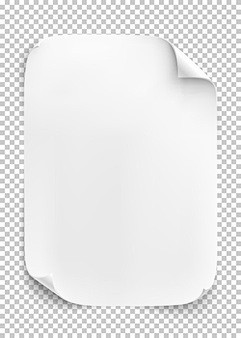 白色纸片在透明背景的