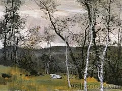 异国风光 - 刘懋善山水画壁纸 - 静静的田野（俄罗斯） - 刘懋善山水画 28