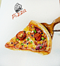 Pizza~  其实下面还有一大块 我接着画