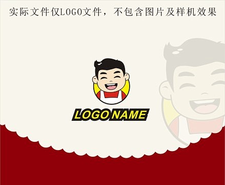 CDR 卡通食品零食餐饮大叔logo-花瓣网