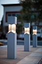 Knight Bollards shown in security bollard configuration with Silver Texture powdercoat at Pacific Office Plaza, Tustin, California