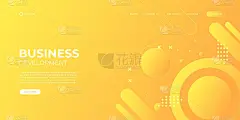 3D现代抽象演示背景。优雅的最小的背景。抽象装饰，几何，半色调，梯度，三维矢量插图。黄橙色的背景