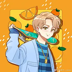 人物插画 水果少年 二次元 动漫 潮流插画 男生