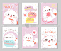 Cute white Persian cat set -Rectangle
