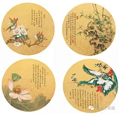 任重花鸟扇面作品欣赏