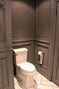 panel the walls from floor to ceiling for powder room: 