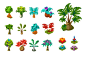 Tropical trees and plants : PSD / PNG / PDF/ JPEG / AI / EPS8