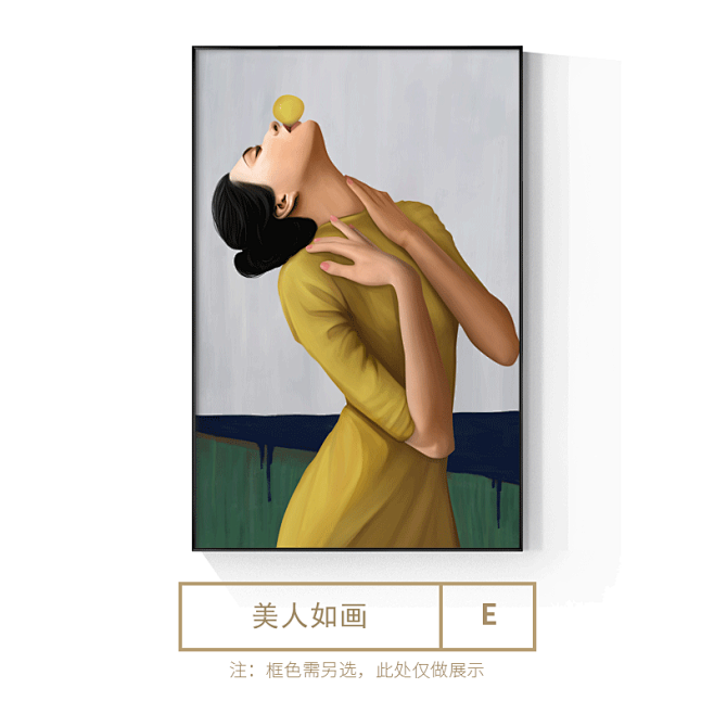 吹泡泡人物装饰画现代轻奢玄关壁画小众餐厅...