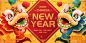 绘画插图,新年前夕,亚洲,传统,红色,灯笼,春节,对称,中国灯笼,图像
