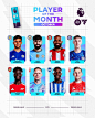 Photo shared by Premier League on October 31, 2024 tagging @easportsfc. 可能是包含下列内容的图片：8 位用户、一群人在玩美式橄榄球、一群人在踢足球、海报、运动器材、体育场和上面的文字是“EA PLAYER 野日だな PLAYER OF THE MONTH SPORTS SPORTS EA EA BUONANO FACUNDO DUONANOTTE JOSKO OVARDIOL คิวตนน์ MBEUMO BRYAN PALMER C