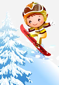 小孩子寒假旅游滑雪卡通插画_新图网 https://www.ixintu.com 滑雪 滑雪运动 寒假旅游 出游季 激情滑雪 海报设计 卡通 插画