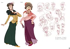 欧美插画 儿童绘本 故事书 人物设定 动态动作 一家人 家族 表情
 Coraline Design works : A follow up to the paintings, here are the design works done for the project. I changed the story point a little bit for some design variety and also to set it apart from the previous film. 