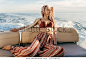 a beautiful girl in stylish summer pants enjoys the warmth and holiday on a yacht in the sun, sails to the islands