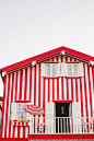 Red Stripes House Beach Photography Beach Landscape by hellotwiggs: 