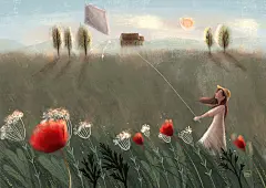Margherita Grasso的作品多数是以光感衬托出暖暖的画面，给人一种童年美好回忆的感觉。作品充满童真童趣，人物表情细腻丰满。光影效果运用的极好！