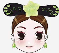 卡通古典美女免抠素材_新图网 https://ixintu.com 卡通 卡通人物 古典 清朝装饰 美女 贵族