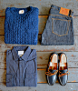 Saturdays - Pocket Cableknit Sweater
The Real McCoys - 991 Denim
Saturdays - Agnus Woven Shirt
Oak Street Bootmakers - Navy Camp Moc